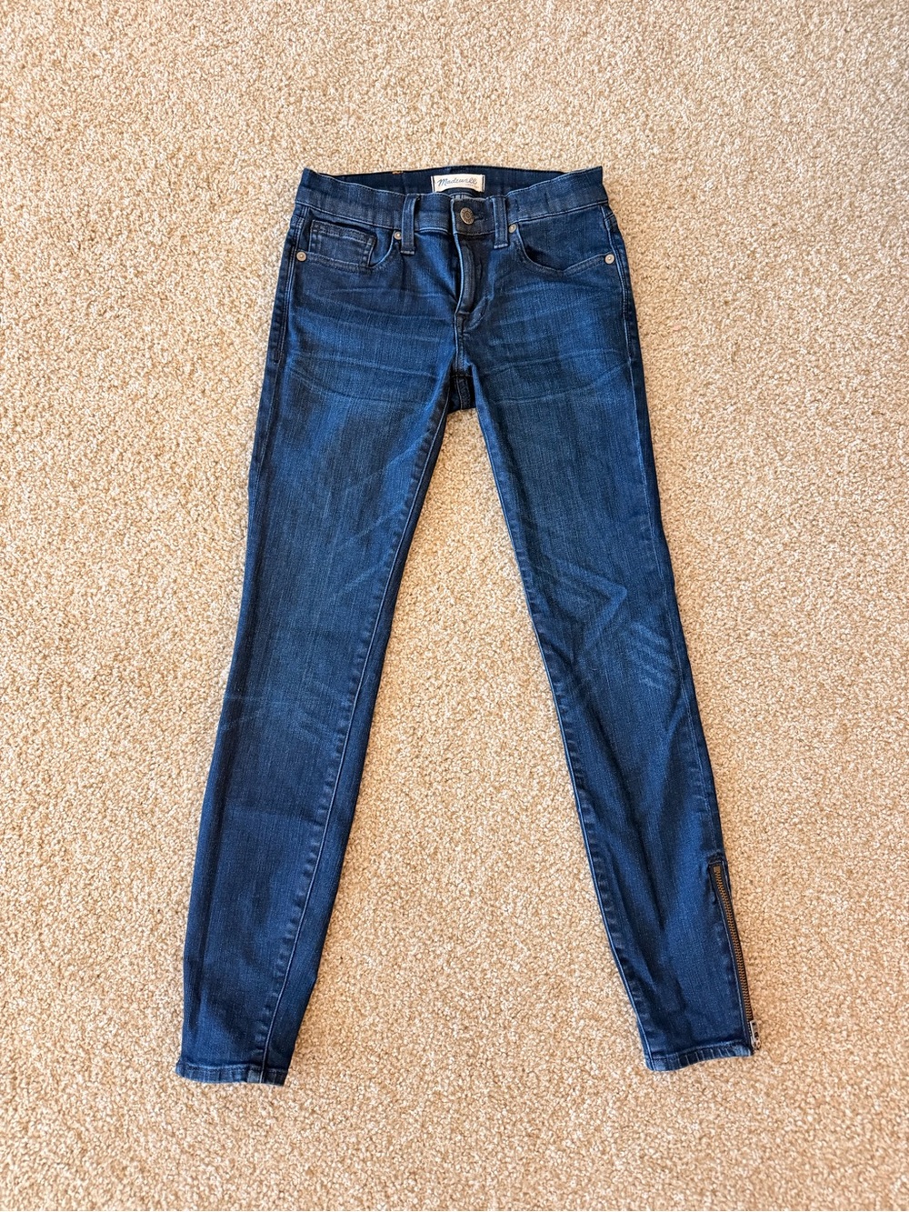 Madewell Indigo Skinny Jeans with Ankle Zips